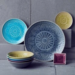 4x Teller Ø25cm SUMATRA In Türkis -Dekoration Verkäufe butlers 4x teller o25cm sumatra in turkis 6