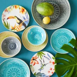 4x Teller Ø25cm SUMATRA In Türkis -Dekoration Verkäufe butlers 4x teller o25cm sumatra in turkis 7
