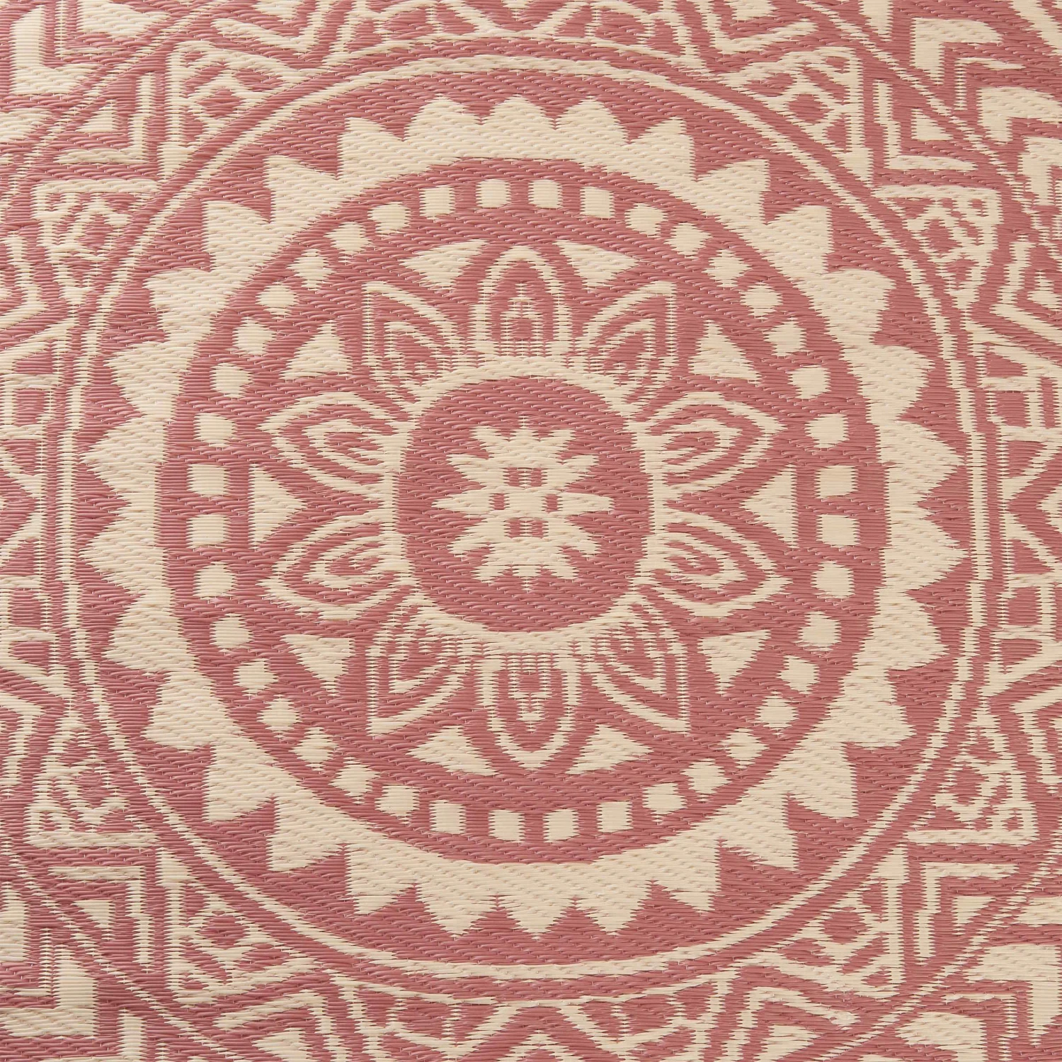 In- & Outdoor-Teppich Ø118cm COLOUR CLASH In Hellrot-Creme 5 In- & Outdoor-Teppich Ø118cm COLOUR CLASH In Hellrot-Creme – Bild 5