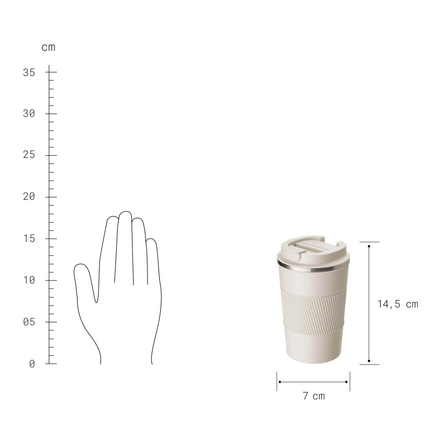 Kaffeebecher 380ml TO GO In Beige 3 Kaffeebecher 380ml TO GO In Beige – Bild 3