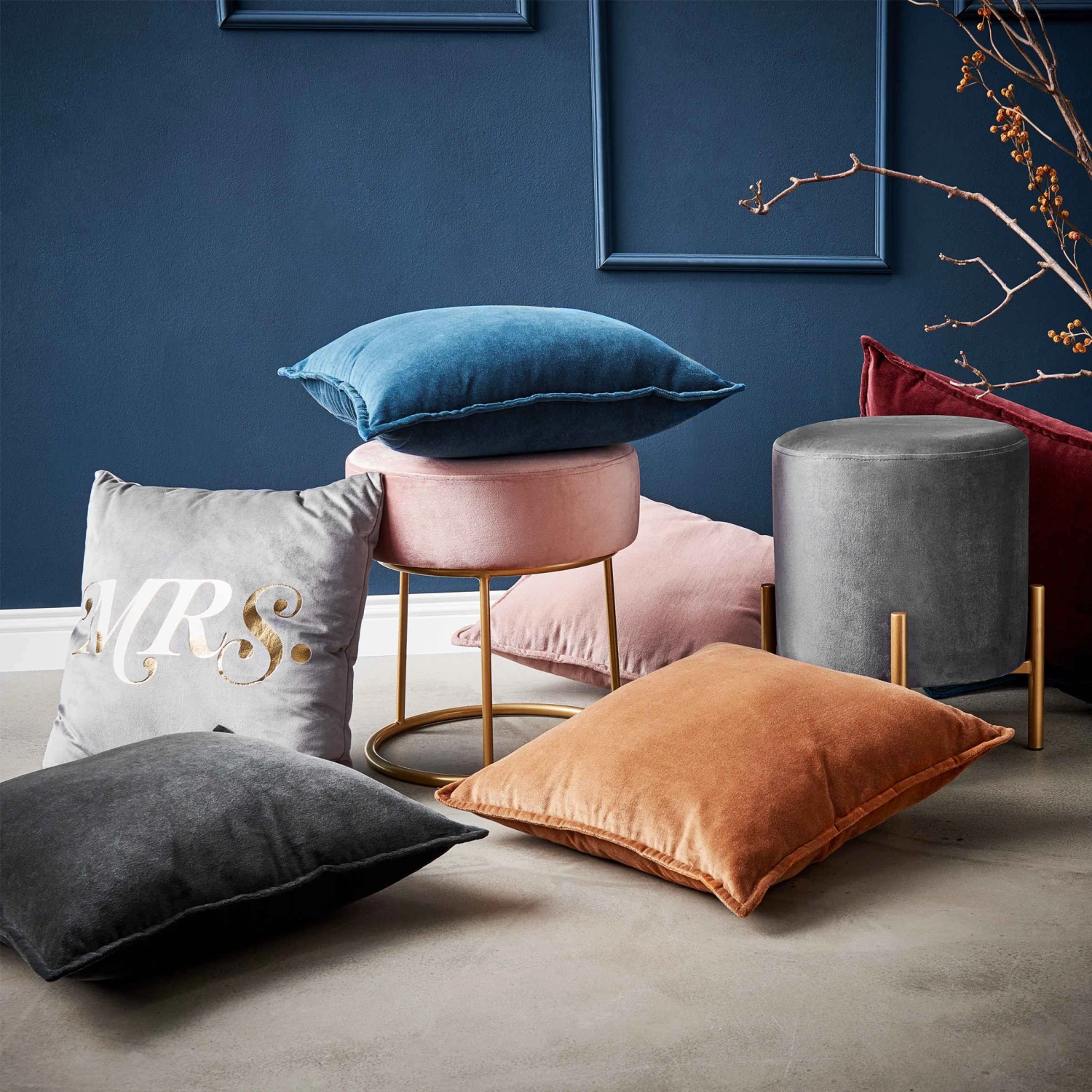 Kissen L 45 X B 45cm COTTON VELVET In Hellbraun 4 Kissen L 45 X B 45cm COTTON VELVET In Hellbraun – Bild 4