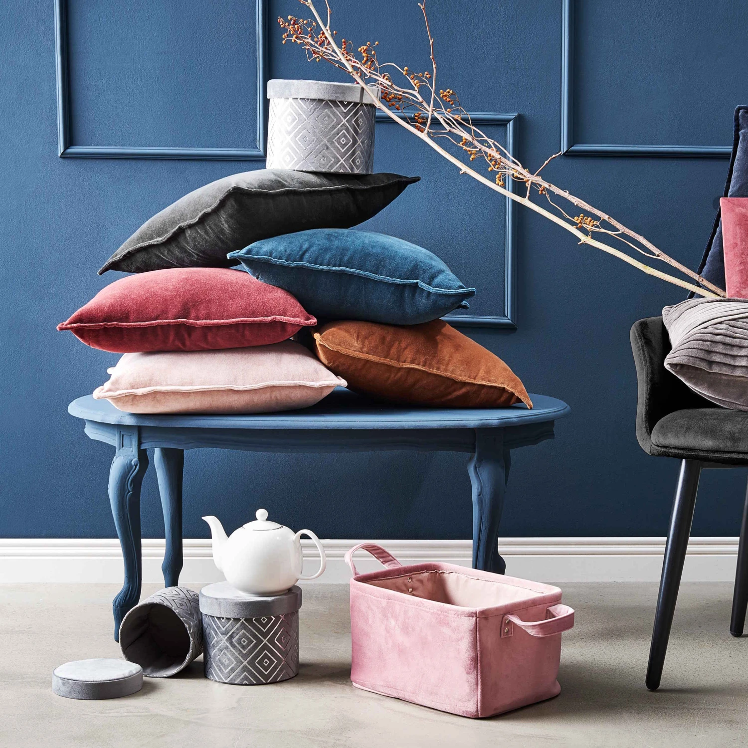 Kissen L 45 X B 45cm COTTON VELVET In Hellbraun 5 Kissen L 45 X B 45cm COTTON VELVET In Hellbraun – Bild 5