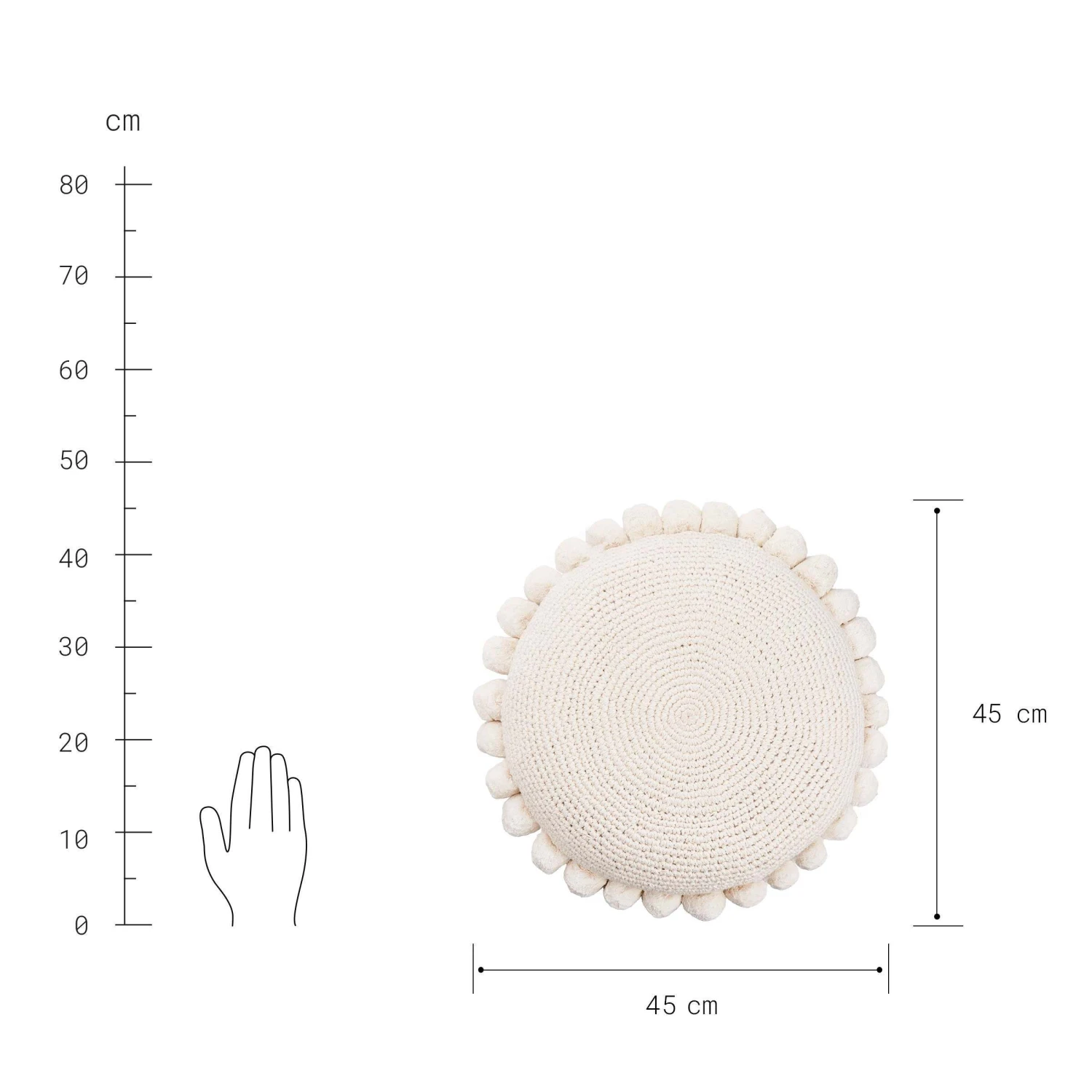 Kissen Ø45cm DAISY In Weiß 4 Kissen Ø45cm DAISY In Weiß – Bild 4
