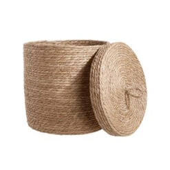 Korb Mit Deckel Ø35cm RUSH ROPE In Natur -Dekoration Verkäufe butlers korb mit deckel o35cm rush rope in natur 3