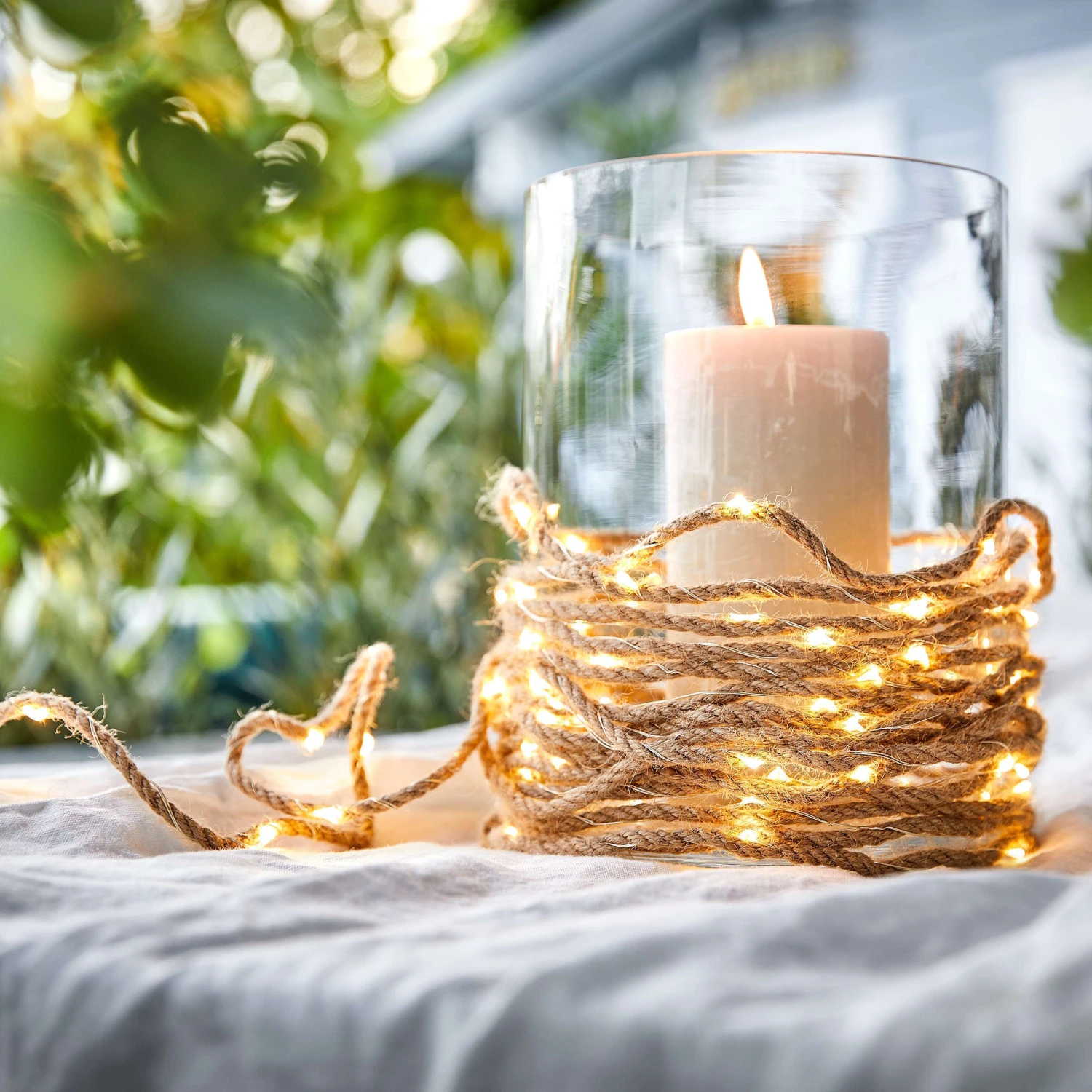 LED Outdoor-Lichterkette Naturseil 100 Lichter Mit Stecker FARMHOUSE In Natur 5 LED Outdoor-Lichterkette Naturseil 100 Lichter Mit Stecker FARMHOUSE In Natur – Bild 5