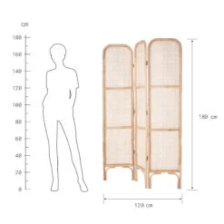 Paravent Aus Rattan L 120 X H 180cm BOHO LOUNGE In Natur -Dekoration Verkäufe butlers paravent aus rattan l 120 x h 180cm boho lounge in natur 2
