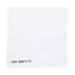 Serviette L 45 X B 45cm HAPPY BIRTHDAY In Weiß -Dekoration Verkäufe butlers serviette l 45 x b 45cm happy birthday in weiss 2